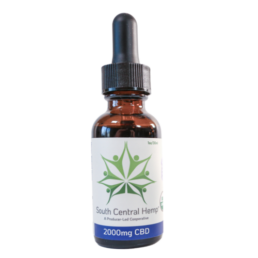 Image of a 2000mg CBD Tincture product vial from South Central Wisconsin Hemp Coop.